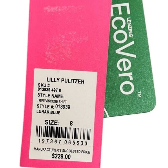 Lilly Pulitzer Trini Viscose Shift Dress in Lunar Blue NWT - Size 8 - Picture 7 of 8